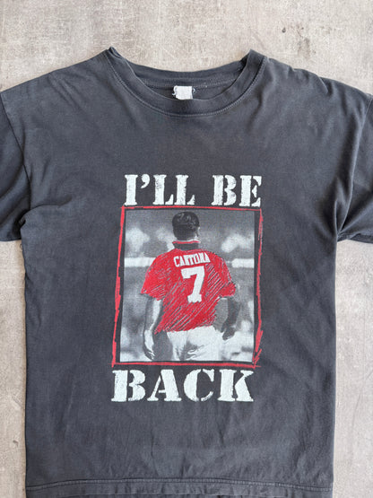 1990's Eric Cantona 'I'll Be Back' Black Graphic Tee | Medium, Black