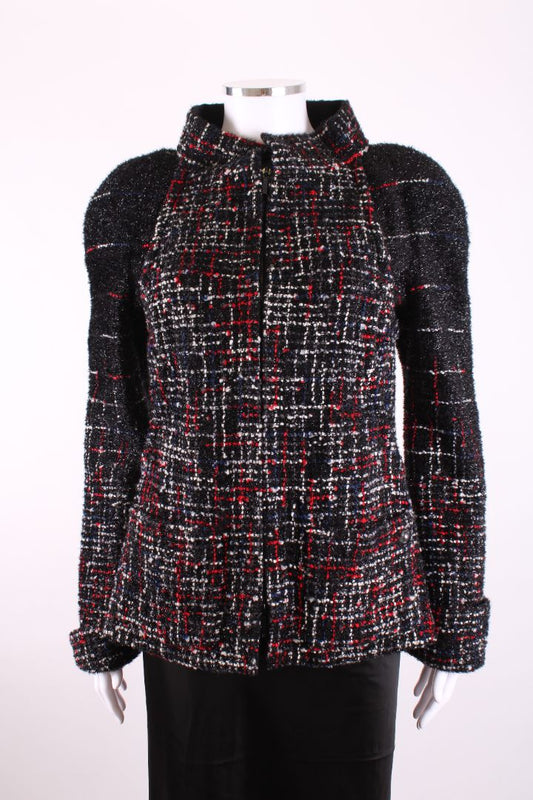 Chanel 2017 Tweed Jacket Black Glitter Tweed 12 | Medium, Black