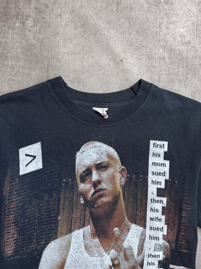 Early 2000s Eminem Lawsuit Black Graphic Tee
