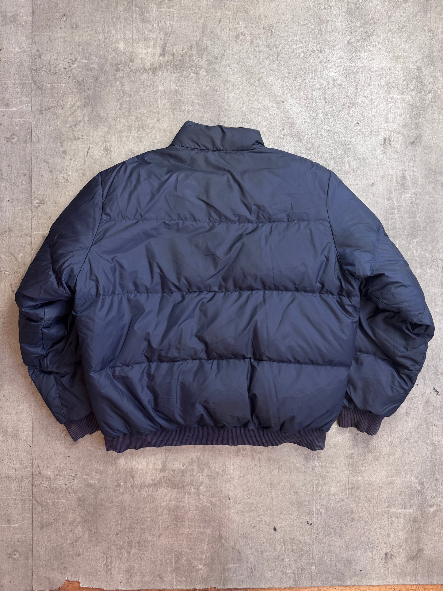 Ralph Lauren Khaki Reversible Poly Navy Lined Down Bomber