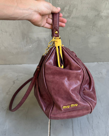 Miu Miu Red Leather Shoulder Bag