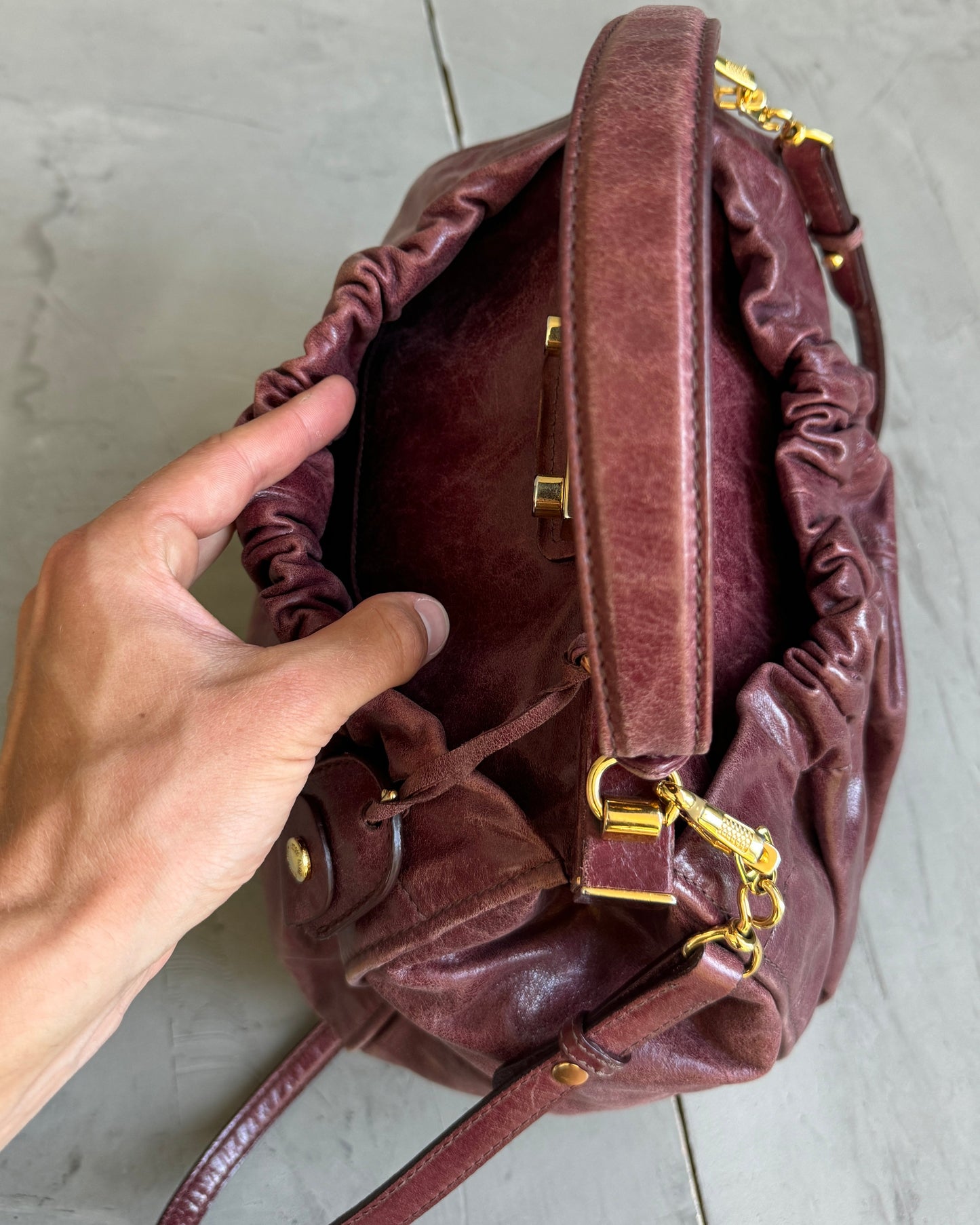 Miu Miu Red Leather Shoulder Bag