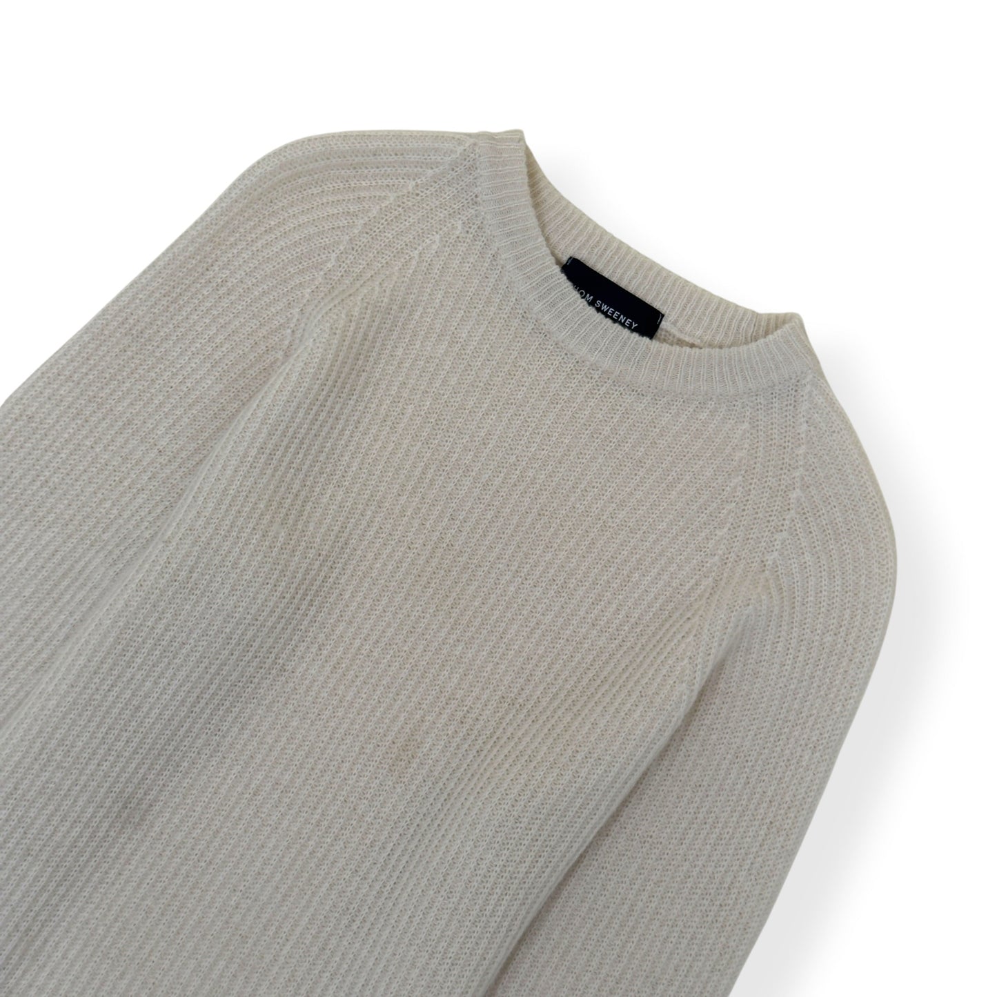 THOM SWEENEY CASHMERE CREW NECK SWEATER M | Medium, Ivory
