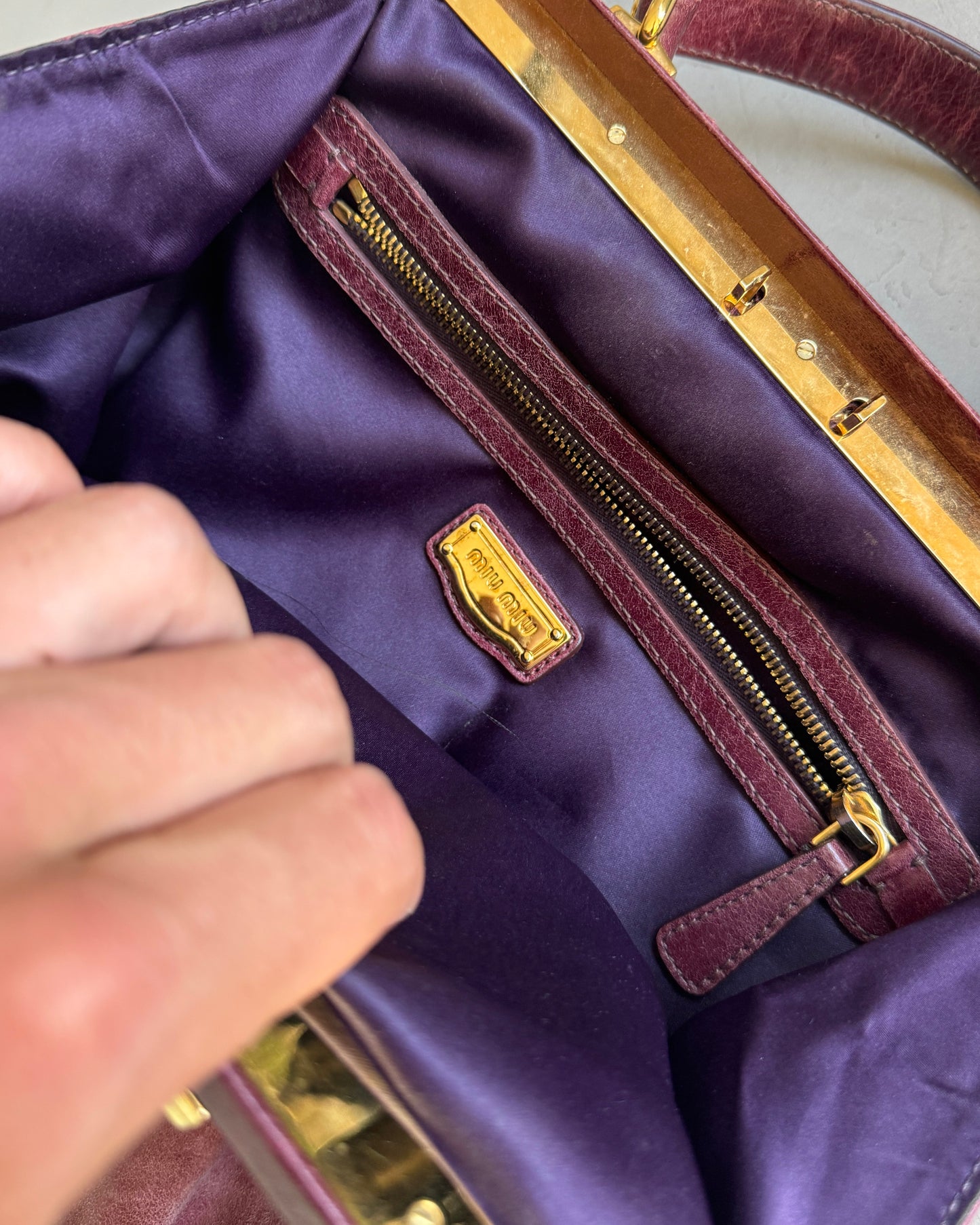 Miu Miu Red Leather Shoulder Bag