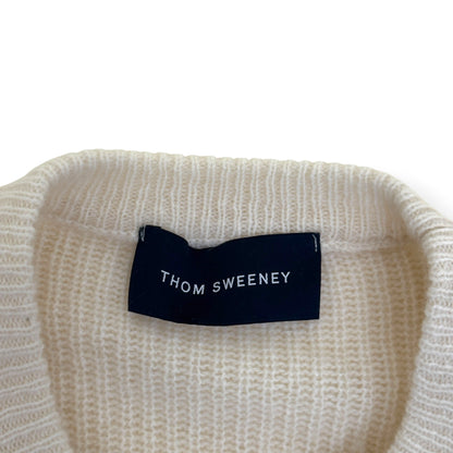 THOM SWEENEY CASHMERE CREW NECK SWEATER M | Medium, Ivory