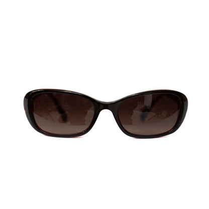 Chanel Red Tone Oval Sunglasses