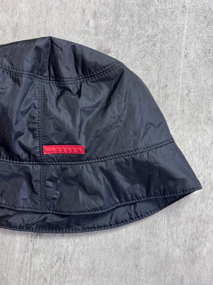 Prada Black Poly Tech Bucket Hat