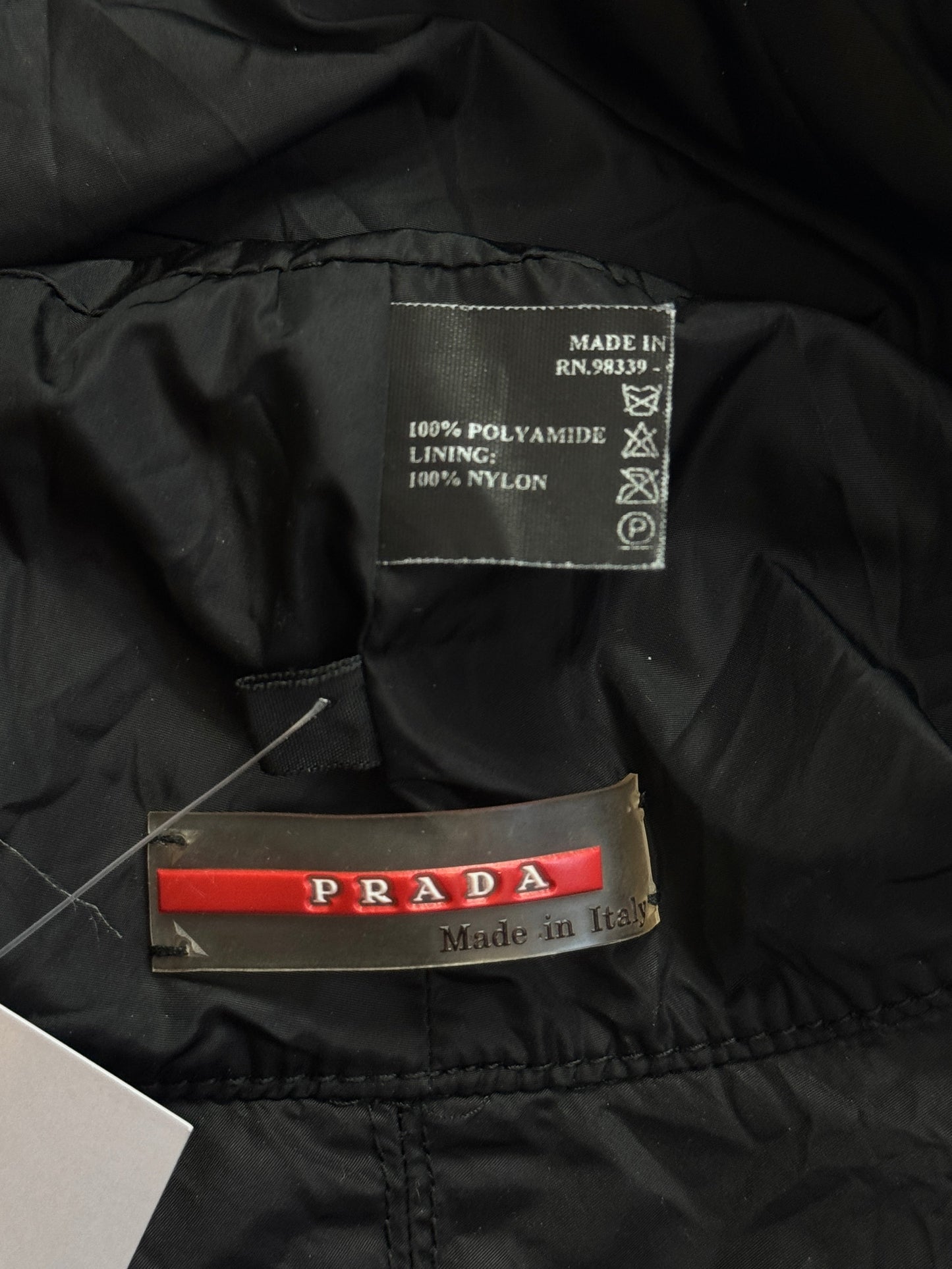 Prada Black Poly Tech Bucket Hat