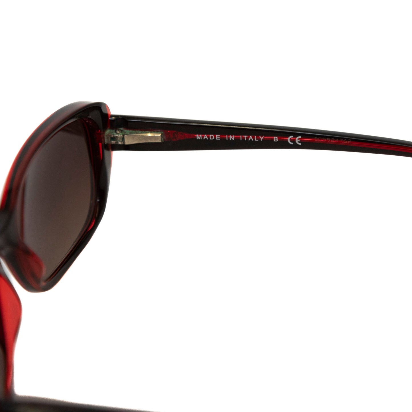 Chanel Red Tone Oval Sunglasses