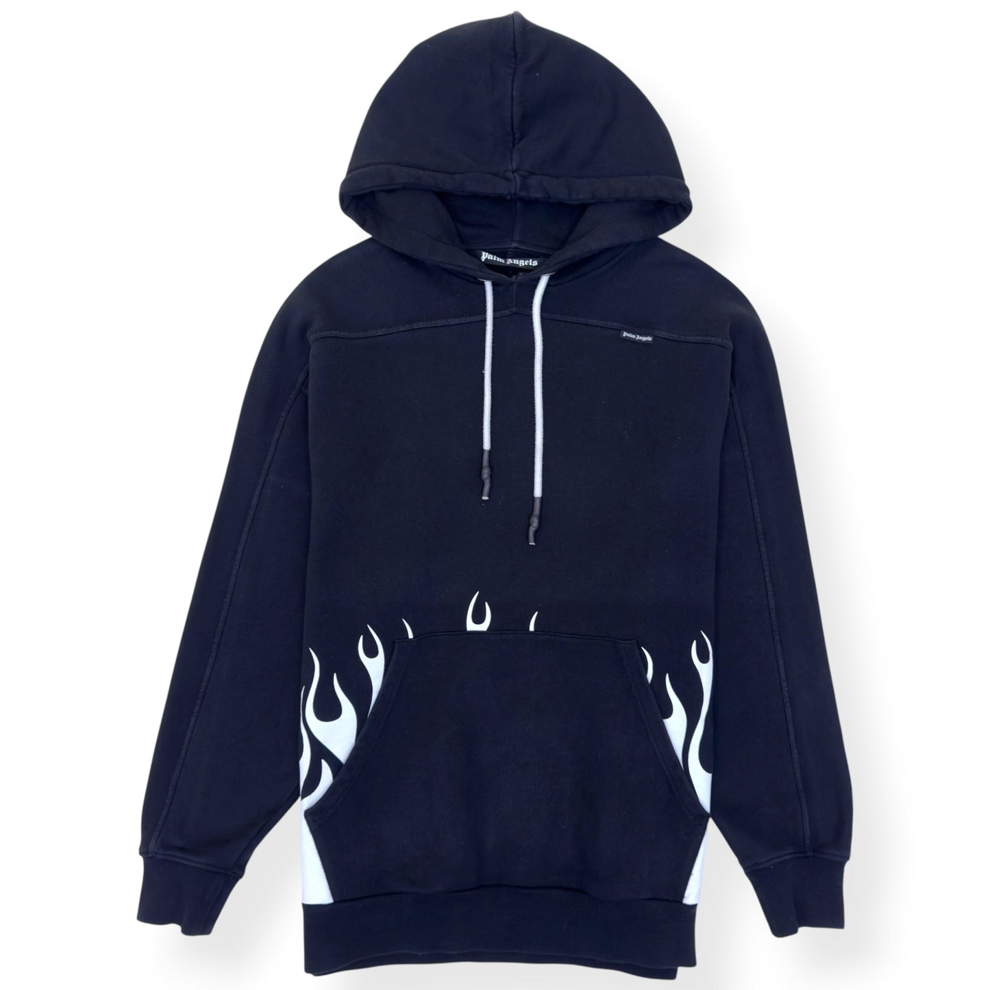 PALM ANGELS BURNING LOGO HOODIE BLACK / WHITE L | Large, Black