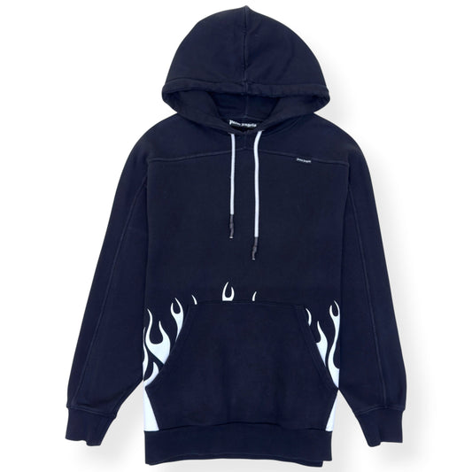 PALM ANGELS BURNING LOGO HOODIE BLACK / WHITE L | Large, Black