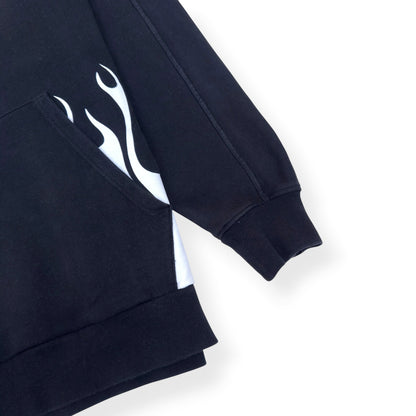 PALM ANGELS BURNING LOGO HOODIE BLACK / WHITE L | Large, Black