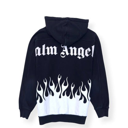 PALM ANGELS BURNING LOGO HOODIE BLACK / WHITE L | Large, Black