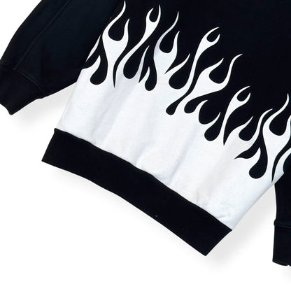 PALM ANGELS BURNING LOGO HOODIE BLACK / WHITE L | Large, Black