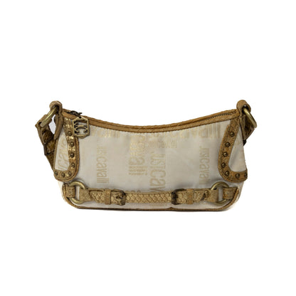 Roberto Cavalli Gold Tone Buckle Hand Bag