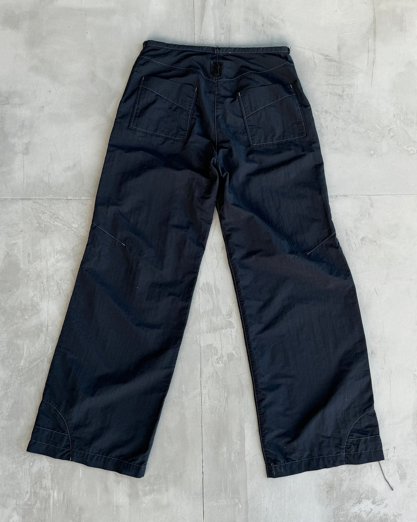 COP COPINE NYLON WIDE LEG CARGO TROUSERS - M | Medium, Black