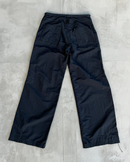 COP COPINE NYLON WIDE LEG CARGO TROUSERS - M | Medium, Black