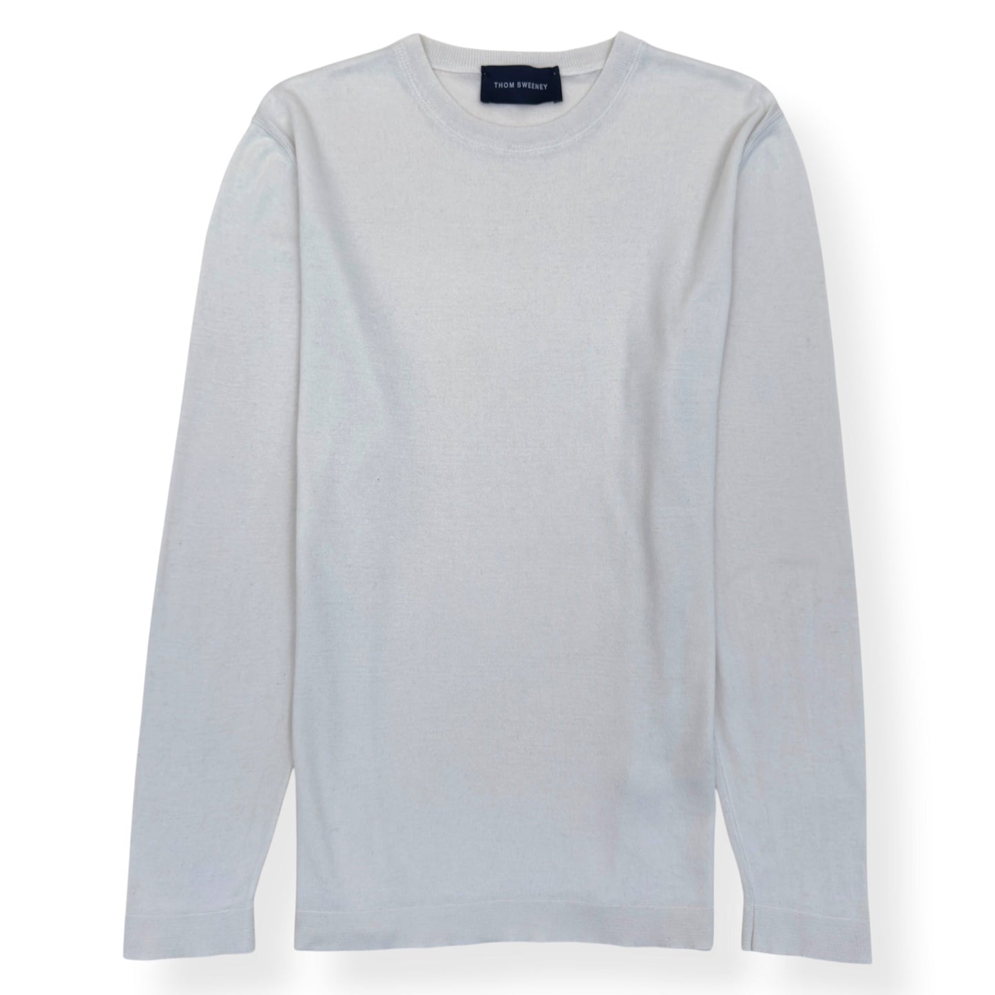 THOM SWEENEY COTTON / CASHMERE LONG SLEEVE T-SHIRT WHITE L | Large, White
