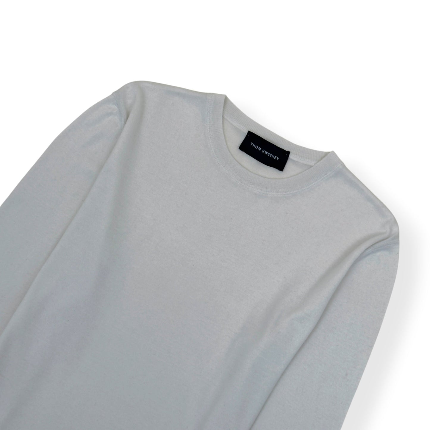 THOM SWEENEY COTTON / CASHMERE LONG SLEEVE T-SHIRT WHITE L | Large, White