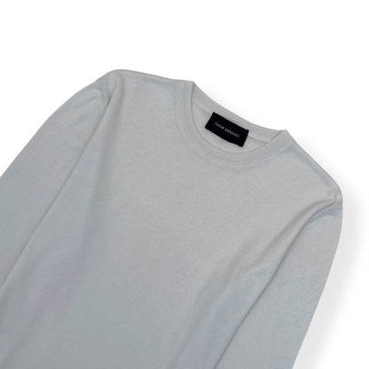 THOM SWEENEY COTTON / CASHMERE LONG SLEEVE T-SHIRT WHITE L | Large, White