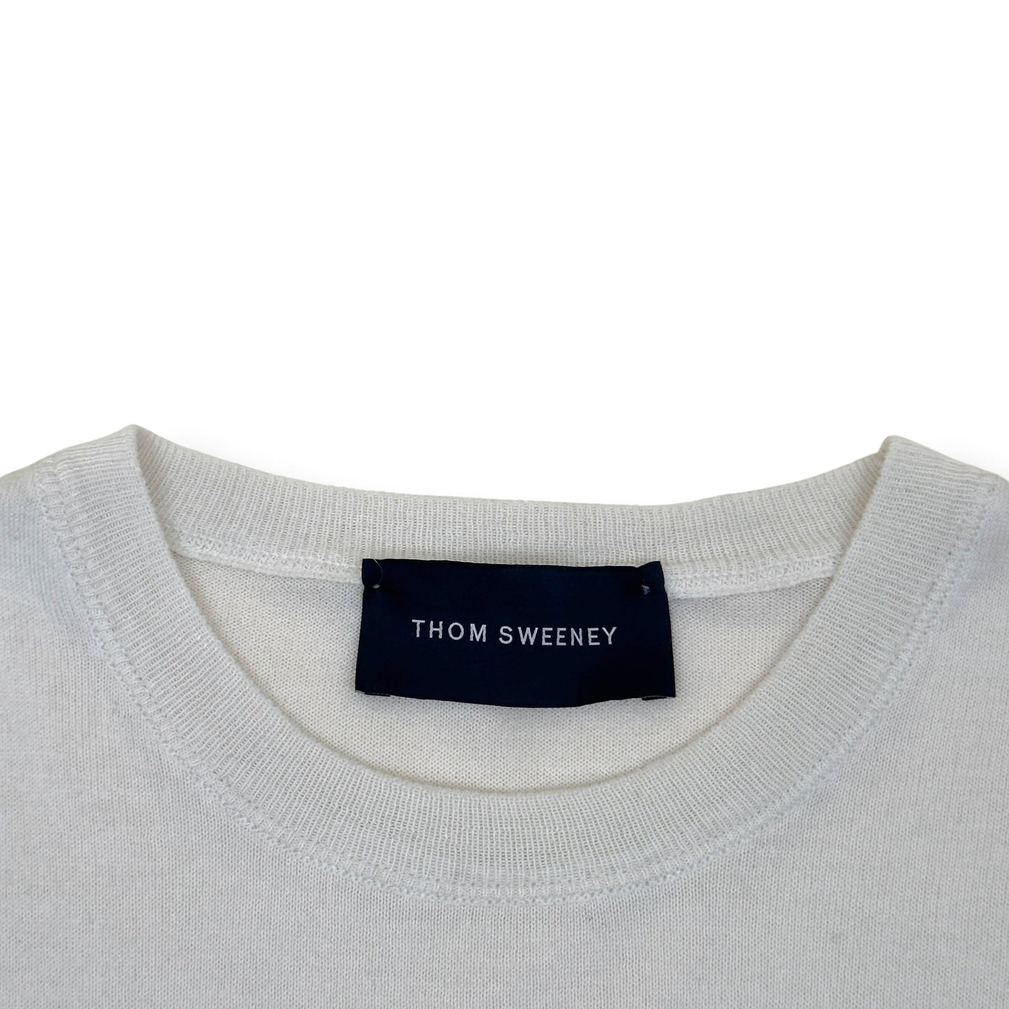 THOM SWEENEY COTTON / CASHMERE LONG SLEEVE T-SHIRT WHITE L | Large, White
