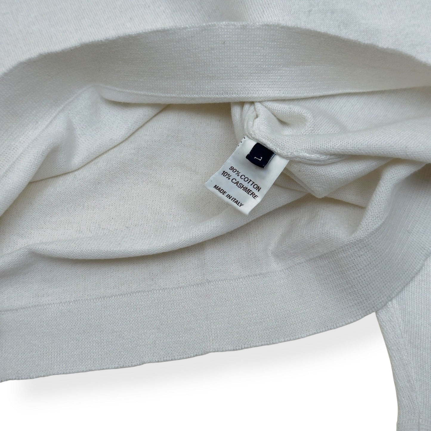 THOM SWEENEY COTTON / CASHMERE LONG SLEEVE T-SHIRT WHITE L | Large, White