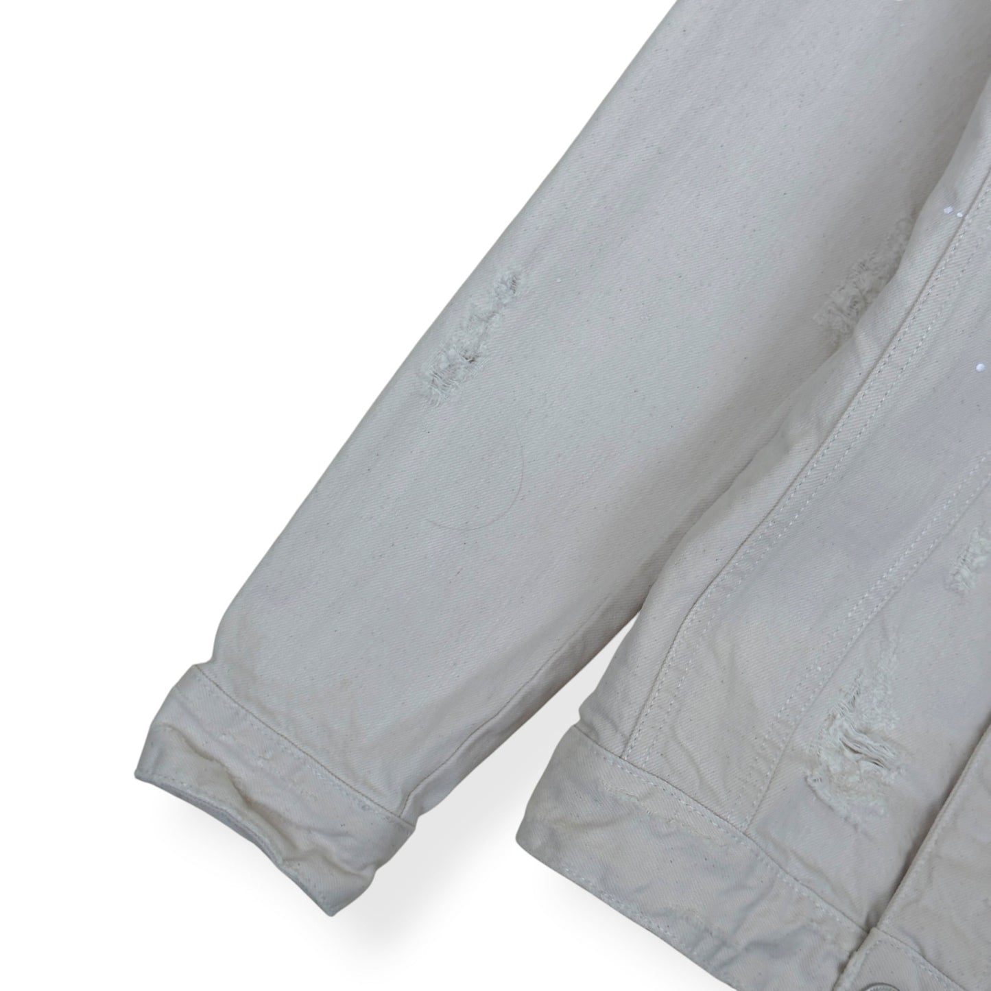 KITH DISTRESSED DENIM JACKET ECRU S | Small, Ecru