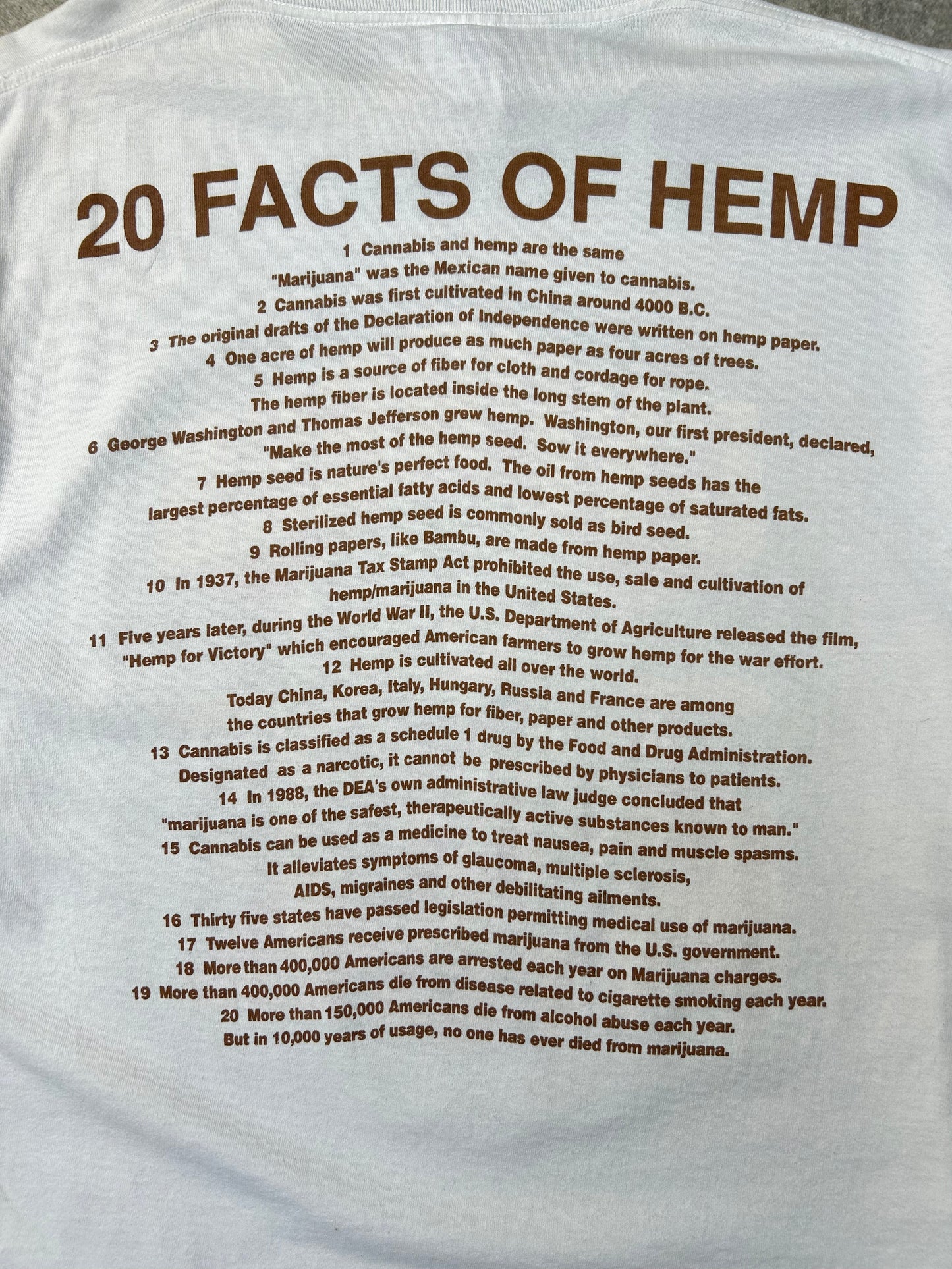 Cypress Hill Facts Of Hemp 90s Single Stitch Tee