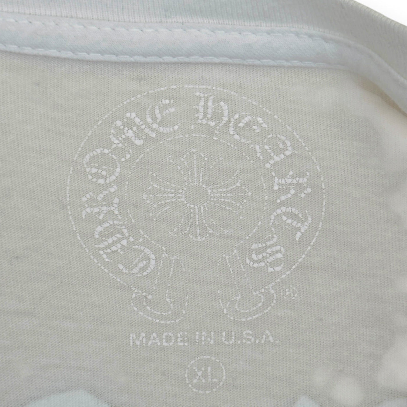 CHROME HEARTS MADE IN HOLLYWOOD VERTICAL LOGO T-SHIRT WHITE / YELLOW XL | XL, White