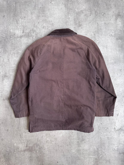 1990s Burberry Brown Cord Collar Hunting Jacket | Extra Large, Multicoloured