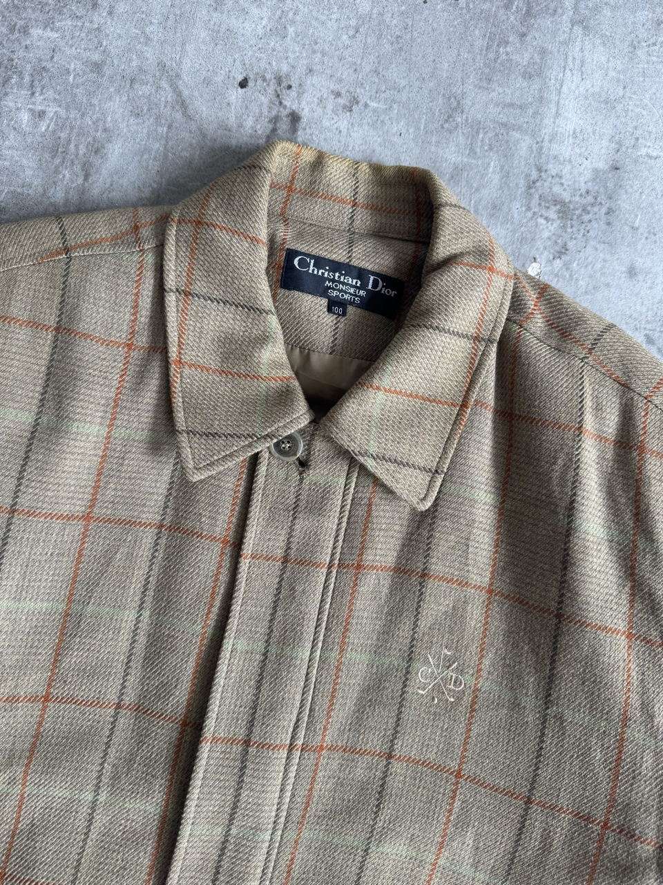 1980's Christian Dior Monsieur Sports Woven Check Bomber Jacket | Extra Large, Multicoloured