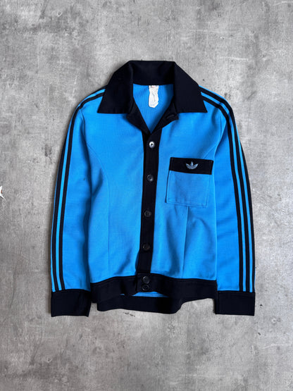 1970s Adidas Blue Button Up Jacket | Medium, Multicoloured