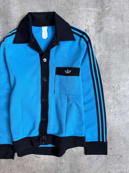 1970s Adidas Blue Button Up Jacket | Medium, Multicoloured