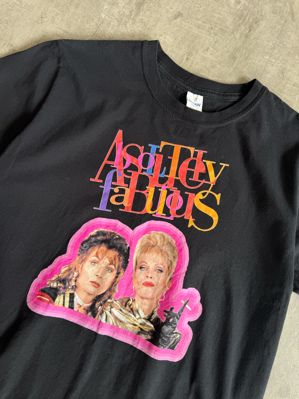 1990's Absolutely Fabulous "Patsy & Edina" Graphic Tee | Large, Multicoloured