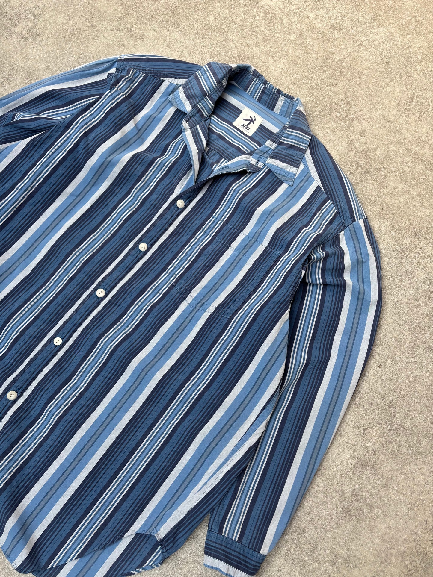HAI Sporting Gear by Issey Miyake Multicolor Stripe Button Down Shirt
