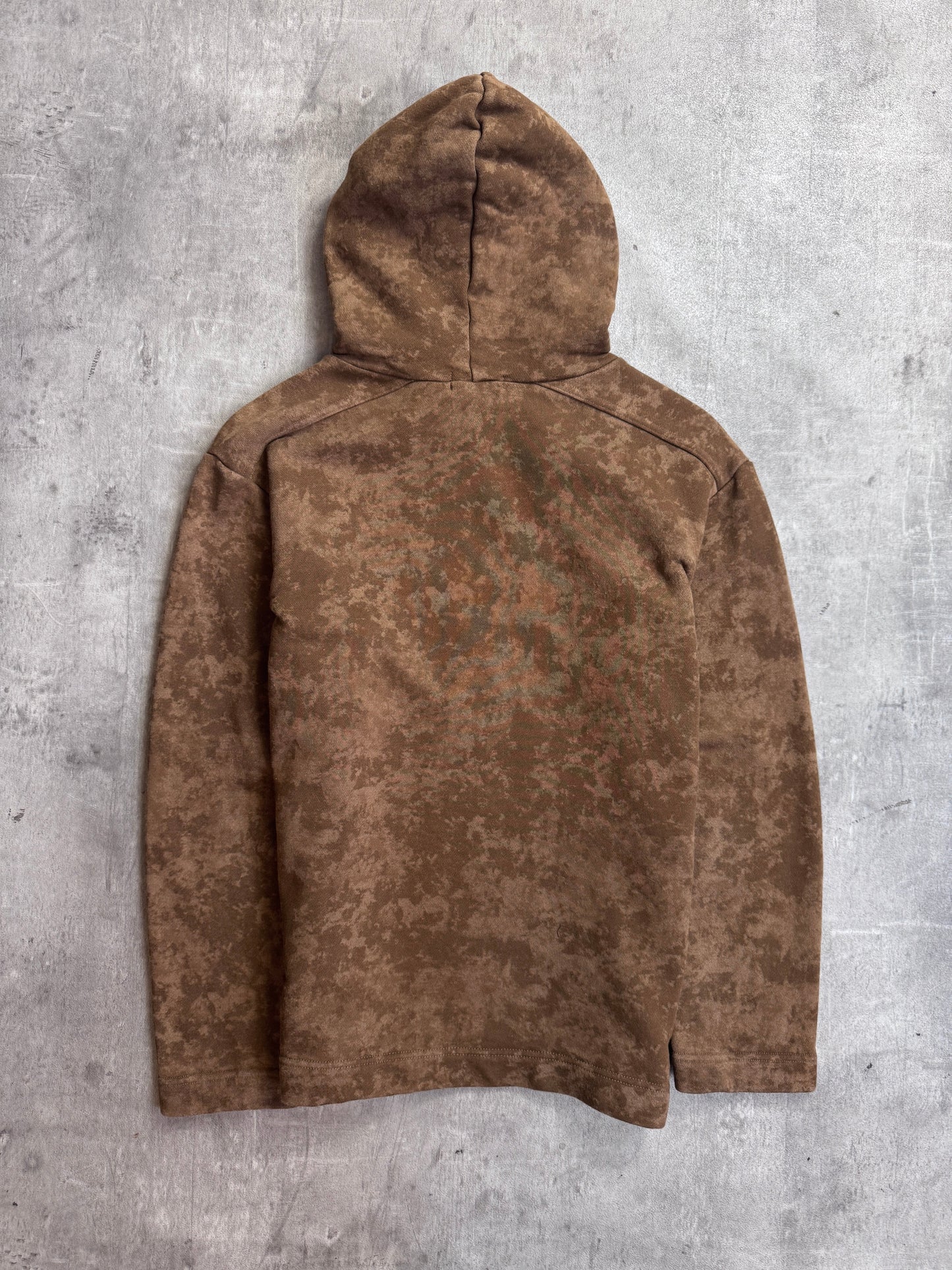 Tete Homme Brown Tie Dyed Full Cotton Hooded Pullover