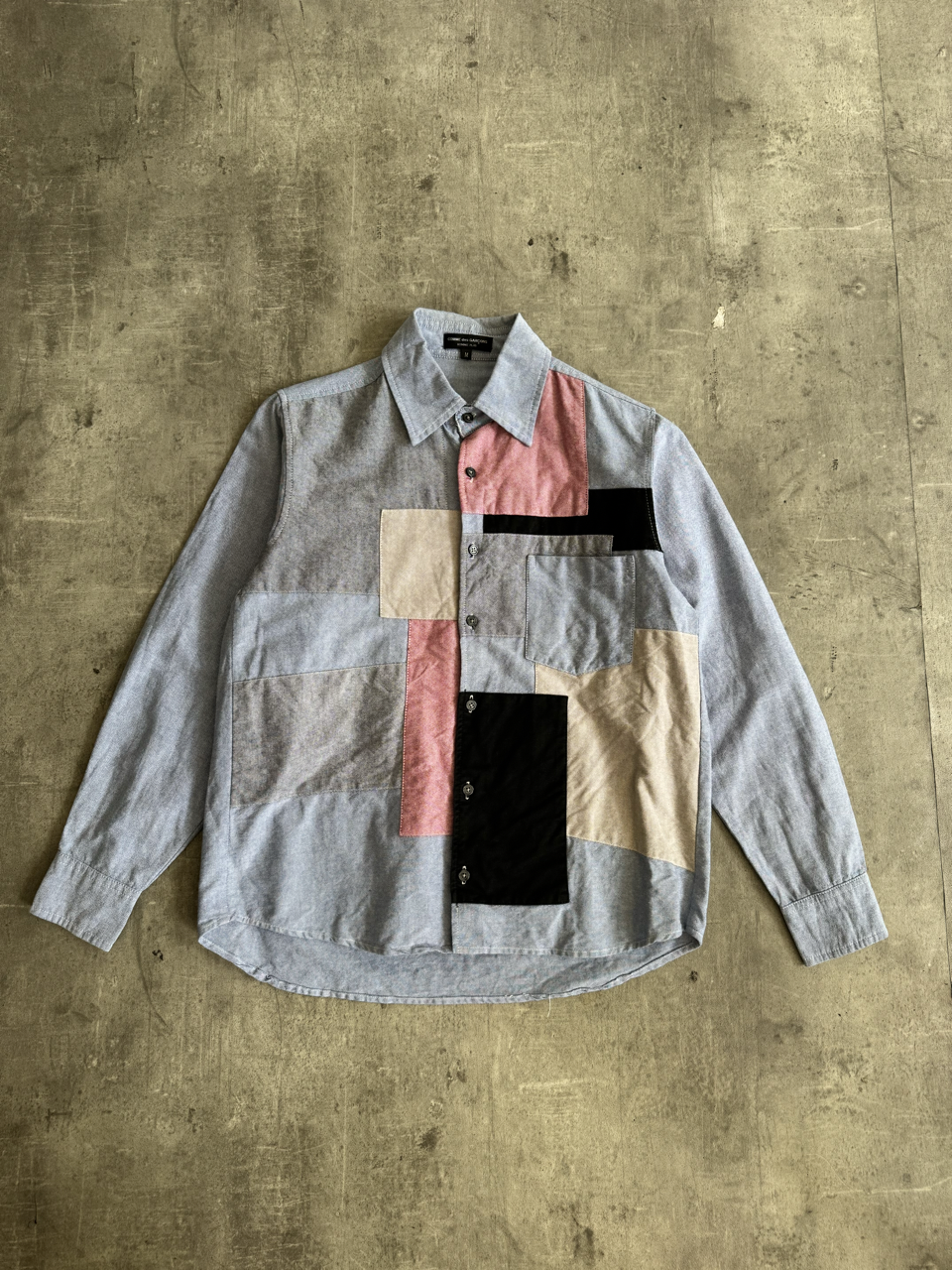 Comme Des Garcons Mixed Panel Patchworked Denim LS Shirt | Medium, Multicoloured
