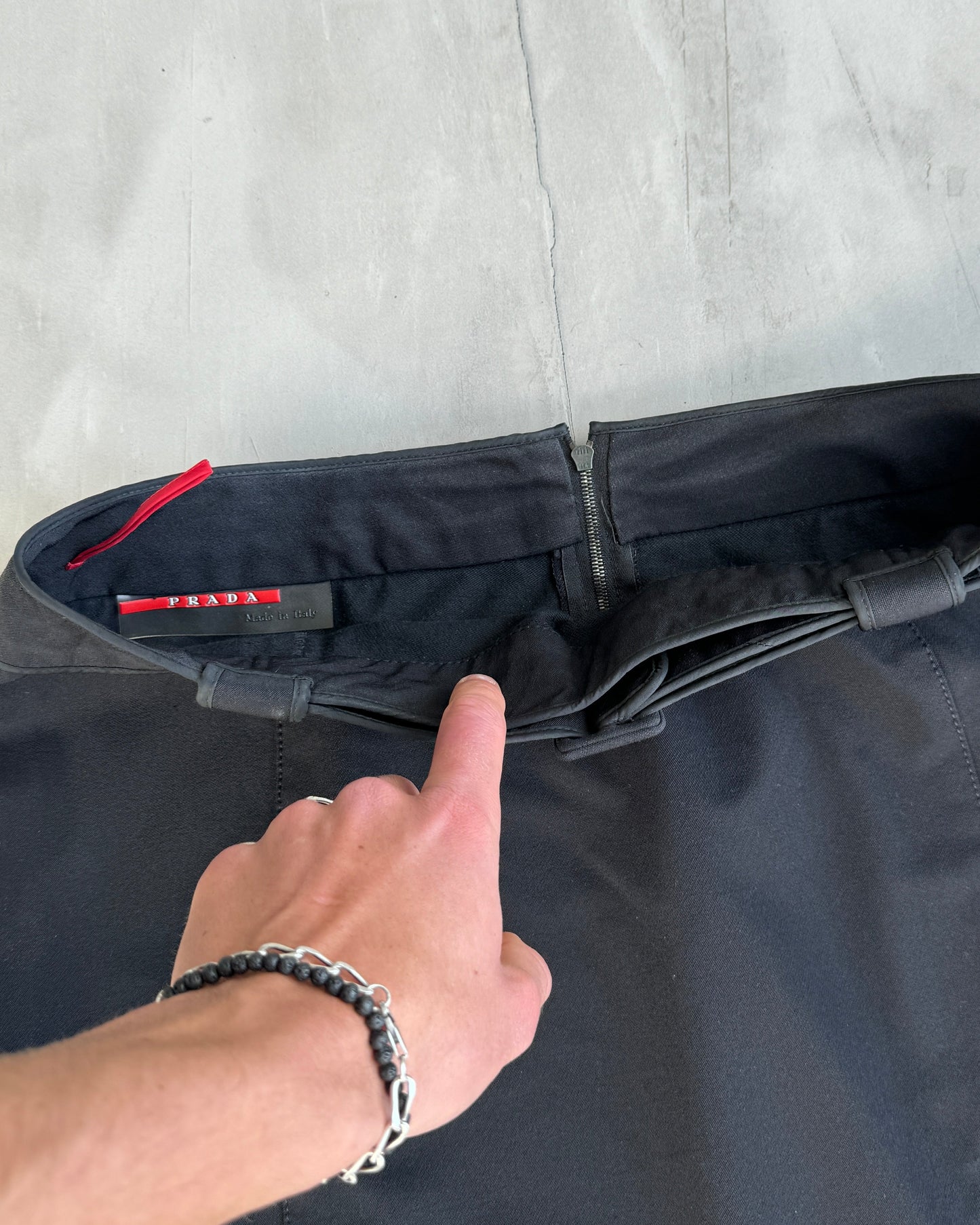 PRADA SPORT NYLON BELTED MIDI SKIRT - L