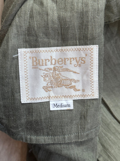 Burberry Khaki Lightweight Canvas Full Zip Harrington Jacket