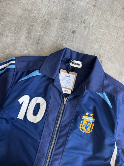VT Rework: Argentina "Messi 10" Leather Embossed SS Zip Shirt | Large, Multicoloured