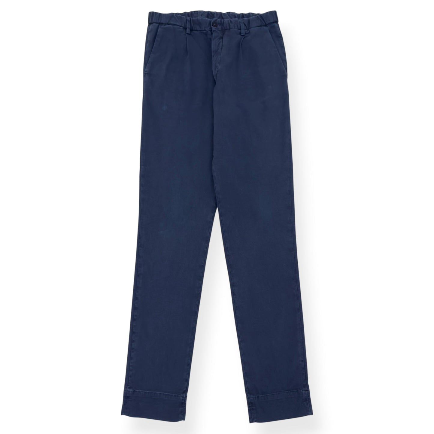THOM SWEENEY COTTON DRAWSTRING CHINO TROUSERS NAVY 48 / S | Small, Navy