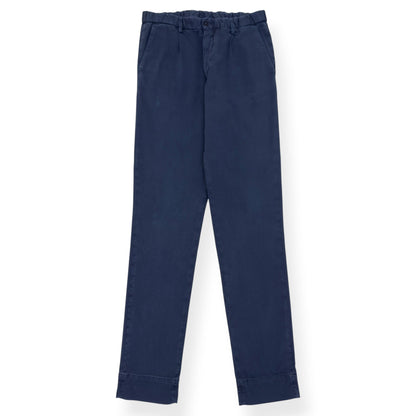 THOM SWEENEY COTTON DRAWSTRING CHINO TROUSERS NAVY 48 / S | Small, Navy