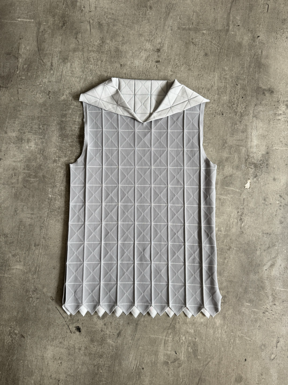Issey Miyake Grey 132 5 Line Origami Top With Matching Tassel Knee Highs | Small, Multicoloured