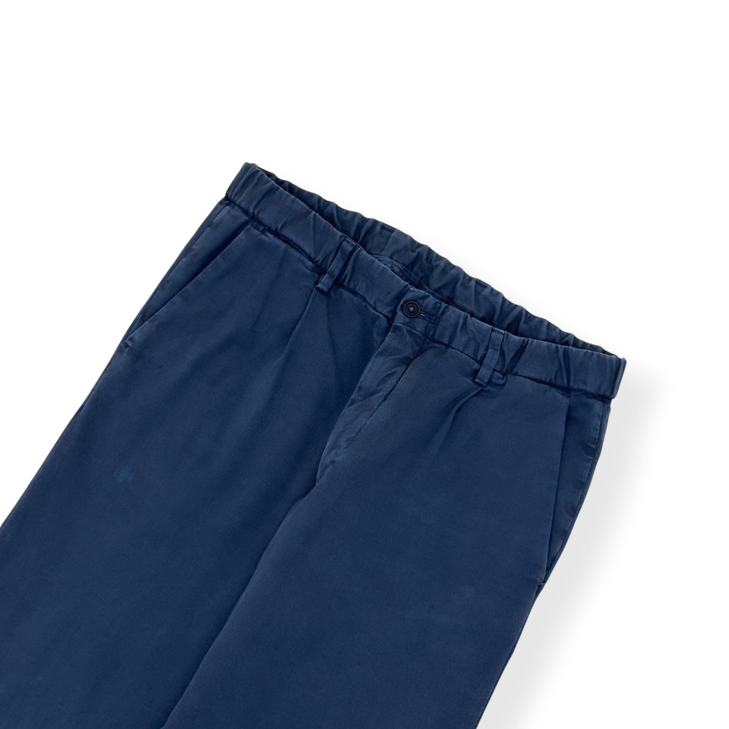 THOM SWEENEY COTTON DRAWSTRING CHINO TROUSERS NAVY 48 / S | Small, Navy