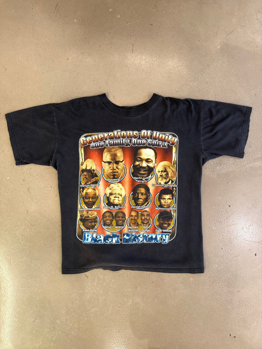 1990s Black History Faces Graphic Tee | Medium, Black