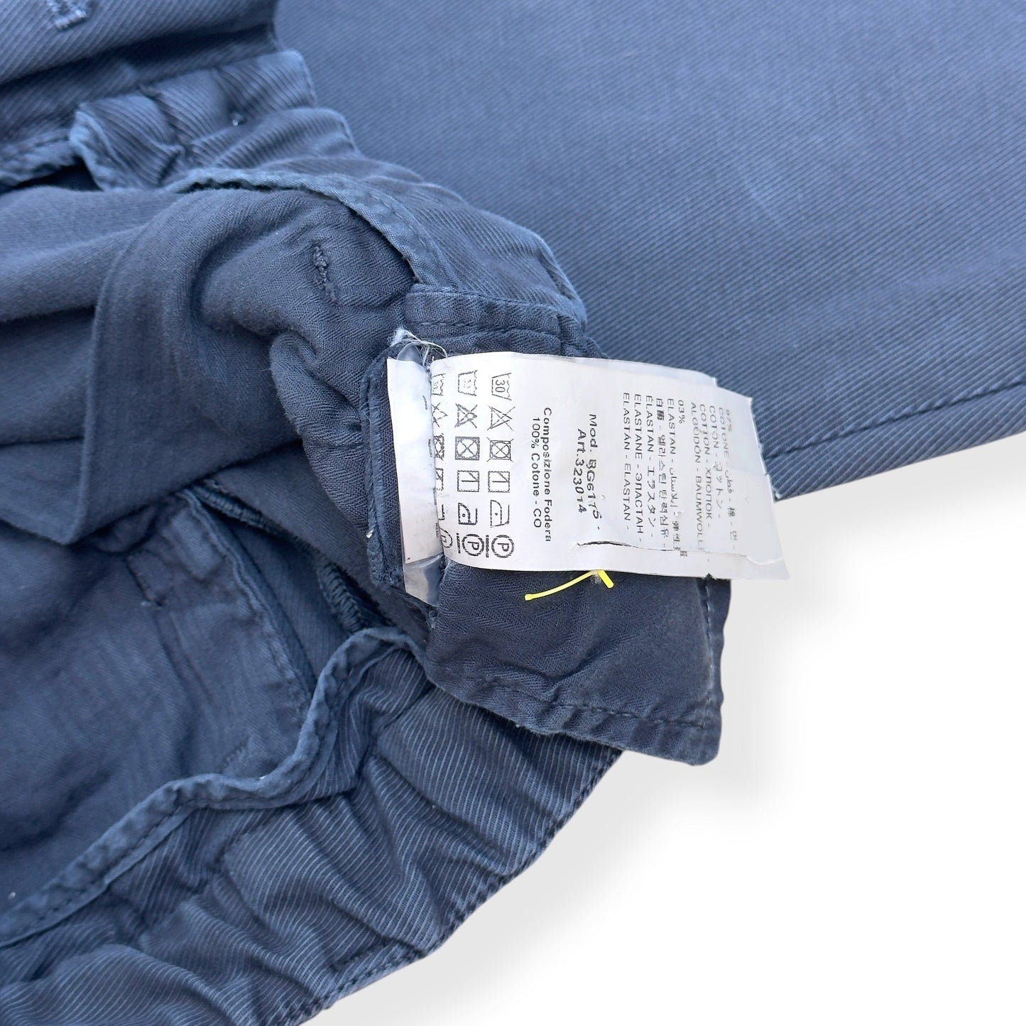 THOM SWEENEY COTTON DRAWSTRING CHINO TROUSERS NAVY 48 / S | Small, Navy