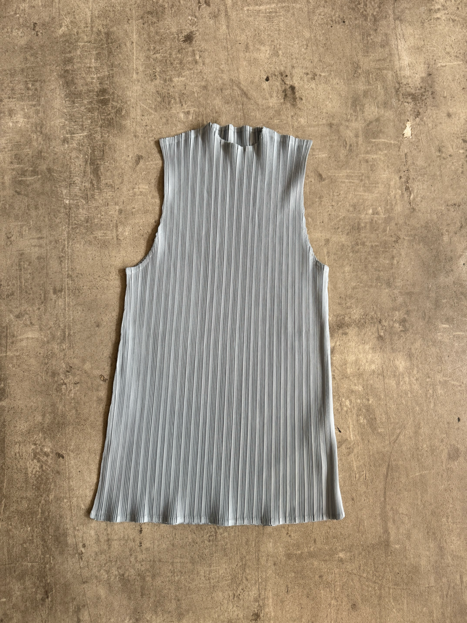 Issey Miyake Pleats Please Powder Blue Crepe Pleat Tanktop | Small, Multicoloured
