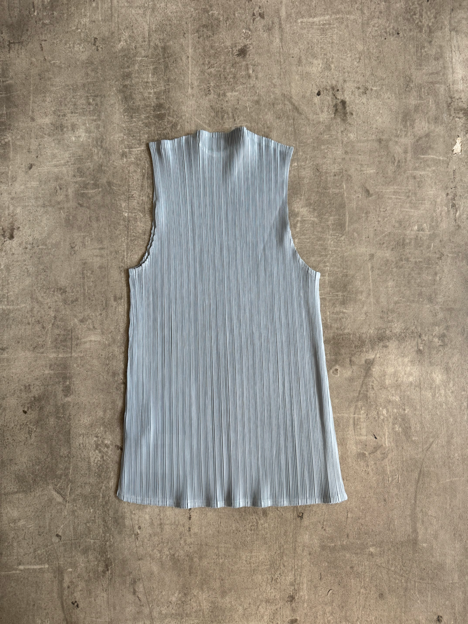 Issey Miyake Pleats Please Powder Blue Crepe Pleat Tanktop | Small, Multicoloured