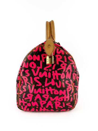 Louis Vuitton x Stephen Sprouse Pink Graffiti Speedy 30 Handbag (RARE) (2008) | O/S, Multicoloured