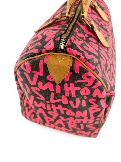 Louis Vuitton x Stephen Sprouse Pink Graffiti Speedy 30 Handbag (RARE) (2008) | O/S, Multicoloured